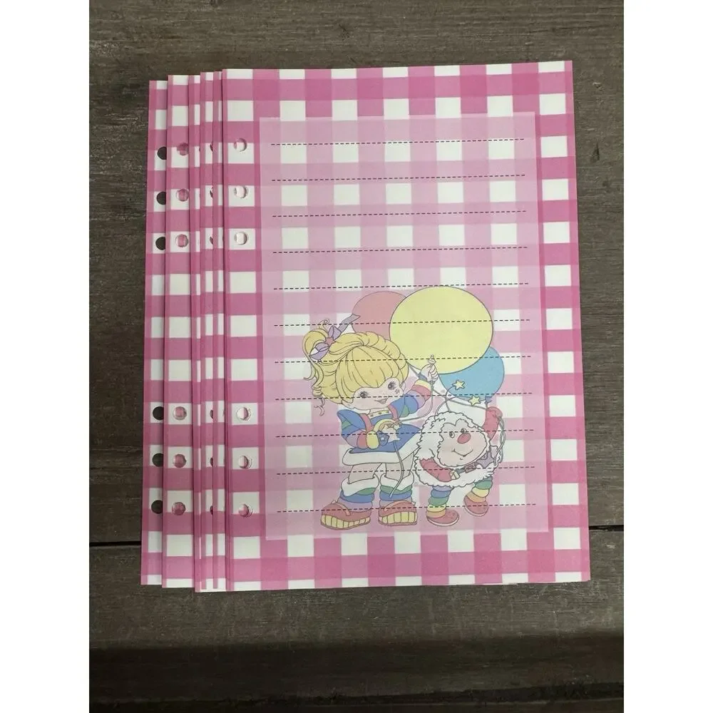 Pink & White Rainbow Brite Friends Size A5 Refill Paper (50 Sheets)